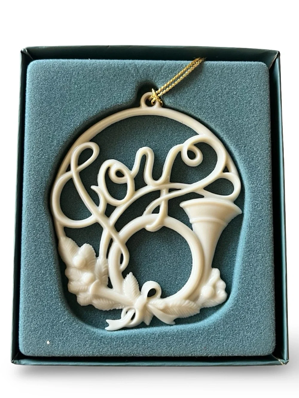 Lenox Ivory Porcelain “Joy” Ornament 3.5”